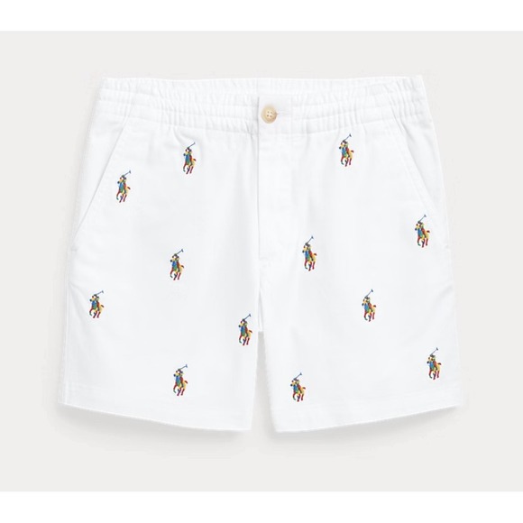 Polo Ralph Lauren Other - Polo Ralph Lauren White Multicolor Pony Prepster White Shorts Boys XL 16